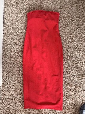 beyond yoga red strapless dress Beyond Yoga Strapless Dress Review
